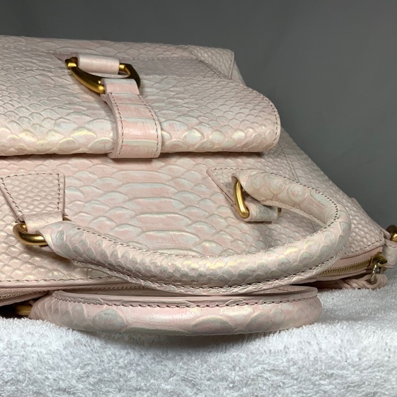 Dooney & Bourke Large Naomi Pink Snakeskin Satchel - Picture 8 of 16